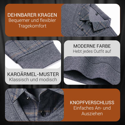 🔥👕Bestseller | Layering-Optik, mühelose Tiefe – Langarm-Oberteil in Layering-Optik für Herren