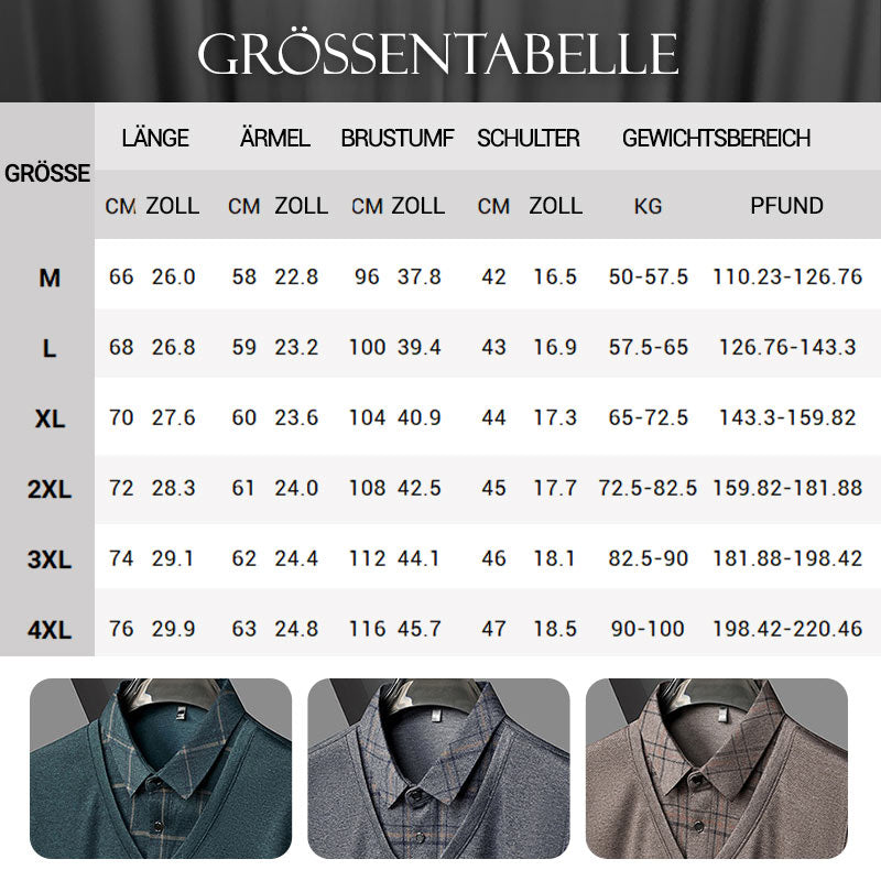 🔥👕Bestseller | Layering-Optik, mühelose Tiefe – Langarm-Oberteil in Layering-Optik für Herren