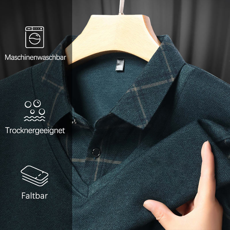 🔥👕Bestseller | Layering-Optik, mühelose Tiefe – Langarm-Oberteil in Layering-Optik für Herren