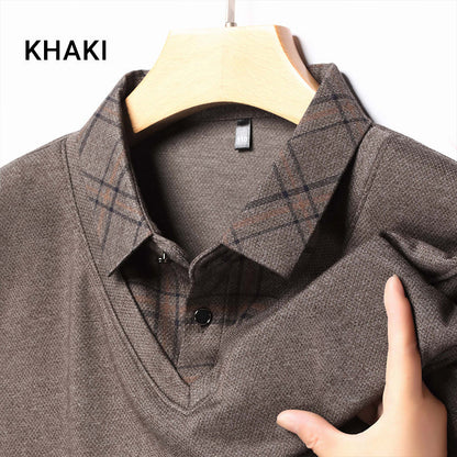 🔥👕Bestseller | Layering-Optik, mühelose Tiefe – Langarm-Oberteil in Layering-Optik für Herren