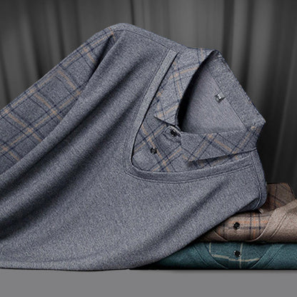 🔥👕Bestseller | Layering-Optik, mühelose Tiefe – Langarm-Oberteil in Layering-Optik für Herren