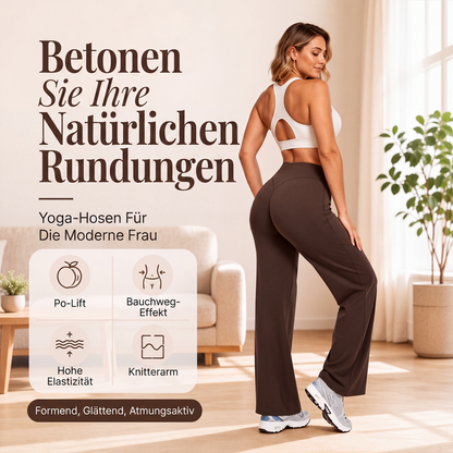 🧘Hohe Taille ohne Einschneiden, weites Bein – Damen Yogahose ✨