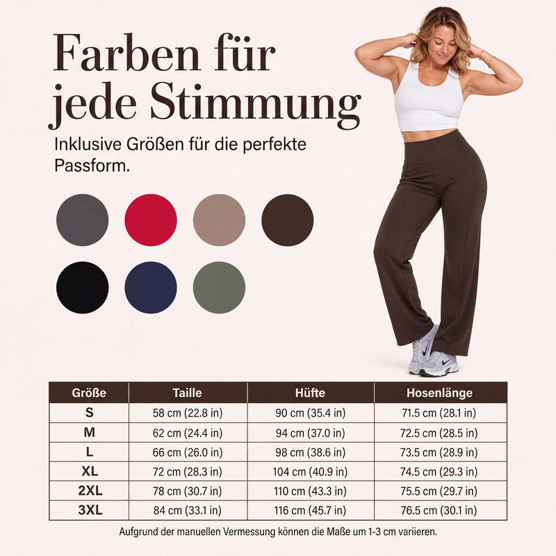 🧘Hohe Taille ohne Einschneiden, weites Bein – Damen Yogahose ✨