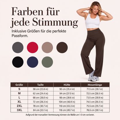🧘Hohe Taille ohne Einschneiden, weites Bein – Damen Yogahose ✨