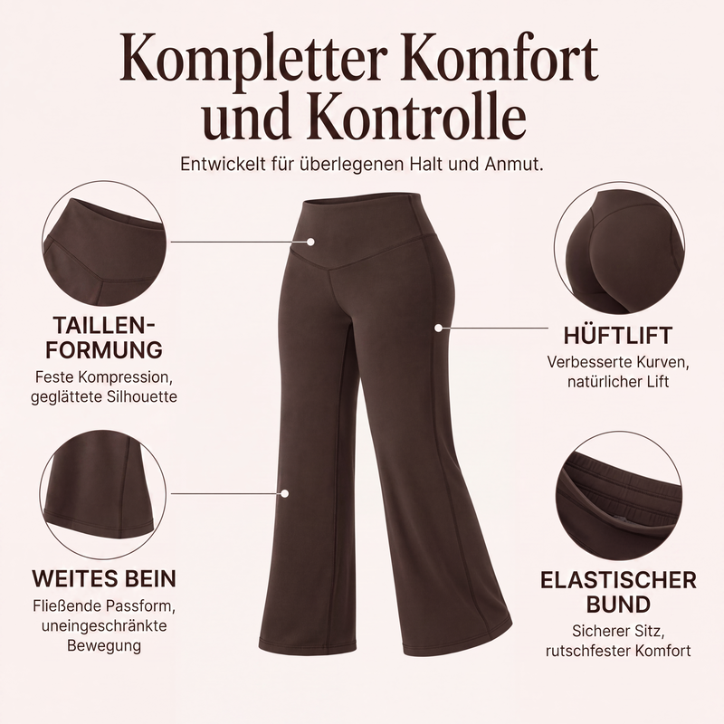 🧘Hohe Taille ohne Einschneiden, weites Bein – Damen Yogahose ✨