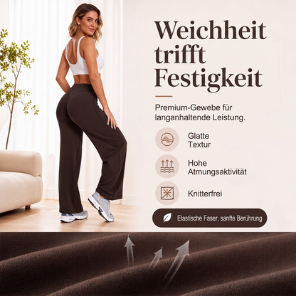 🧘Hohe Taille ohne Einschneiden, weites Bein – Damen Yogahose ✨