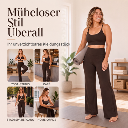 🧘Hohe Taille ohne Einschneiden, weites Bein – Damen Yogahose ✨