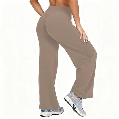🧘Hohe Taille ohne Einschneiden, weites Bein – Damen Yogahose ✨