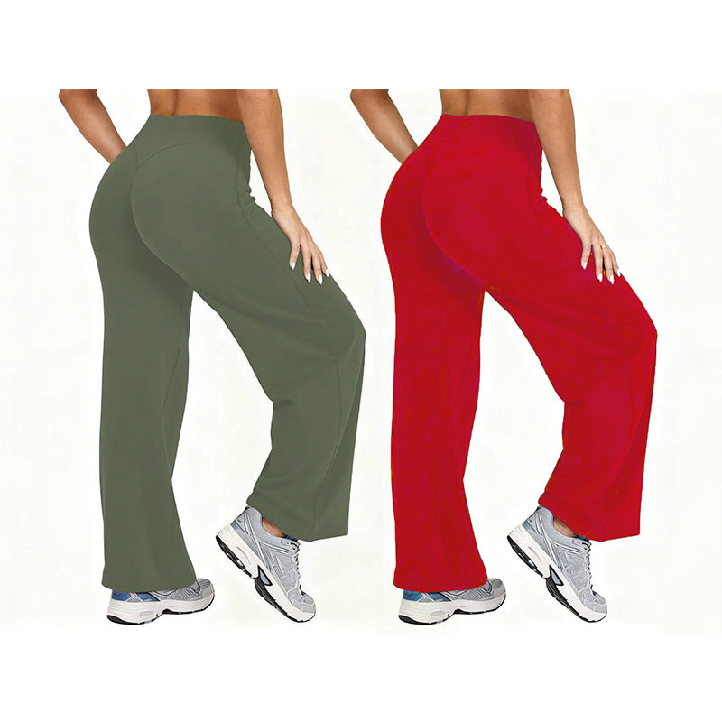 🧘Hohe Taille ohne Einschneiden, weites Bein – Damen Yogahose ✨
