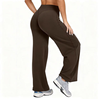 🧘Hohe Taille ohne Einschneiden, weites Bein – Damen Yogahose ✨
