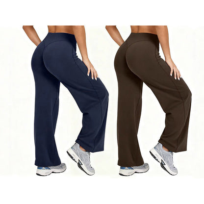 🧘Hohe Taille ohne Einschneiden, weites Bein – Damen Yogahose ✨