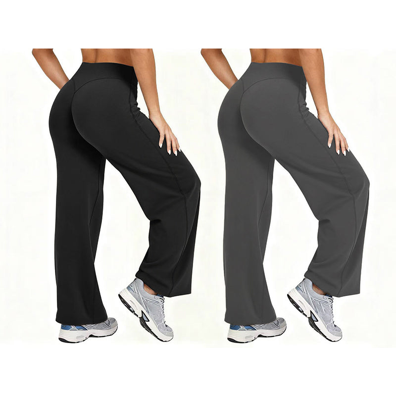 🧘Hohe Taille ohne Einschneiden, weites Bein – Damen Yogahose ✨