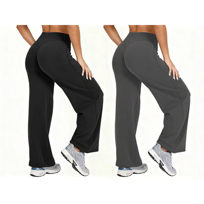 🧘Hohe Taille ohne Einschneiden, weites Bein – Damen Yogahose ✨
