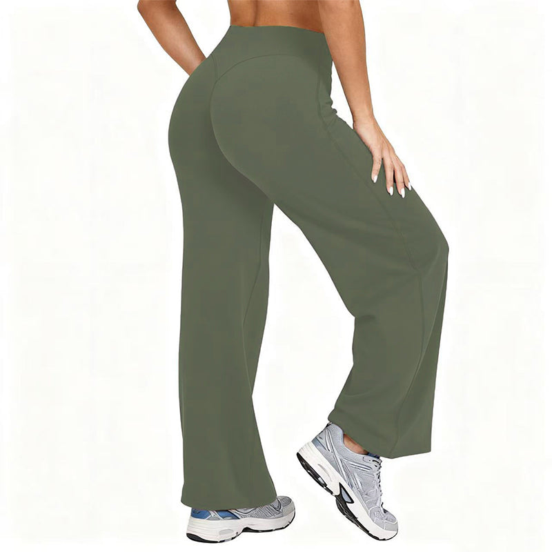 🧘Hohe Taille ohne Einschneiden, weites Bein – Damen Yogahose ✨