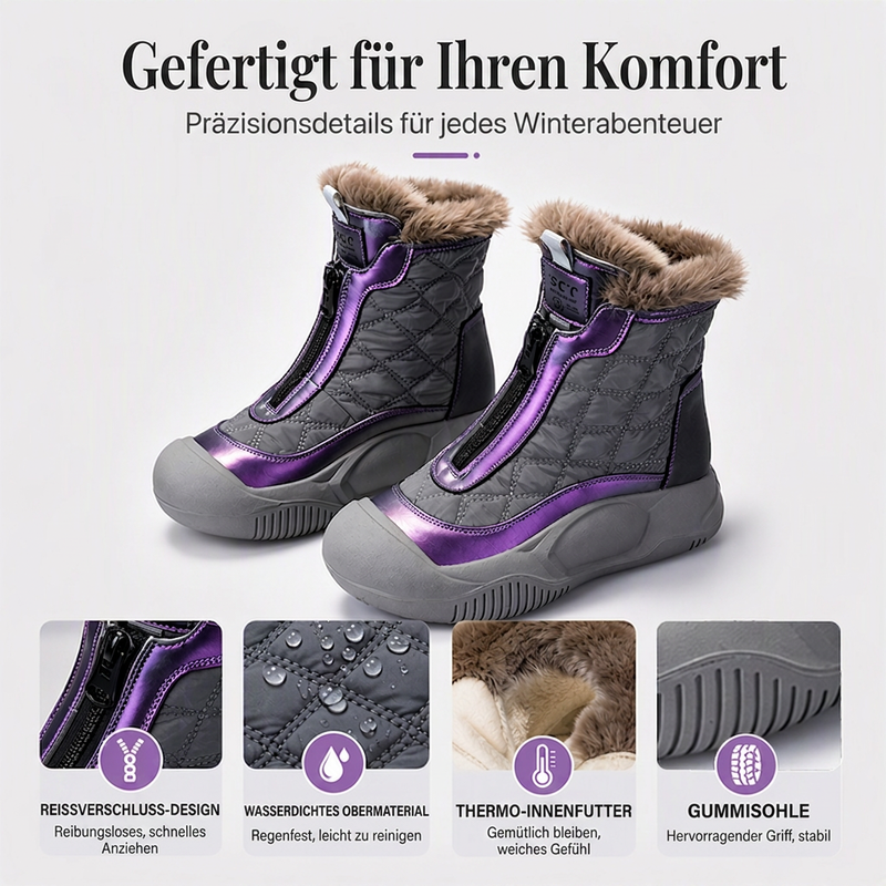 🔥🥾Bestseller | Wasserdicht & warm, Winter draußen – Wasserdichte, warme Damen-Retro-Schneestiefel