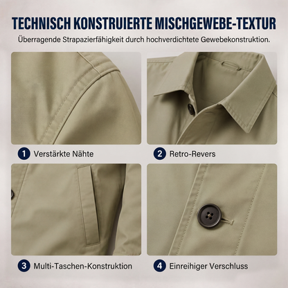 🍂Herbstneuheit🎉🔥Über 30.000 Mal verkauft!🧥Wasserdichter mittellanger Trenchcoat für Herren