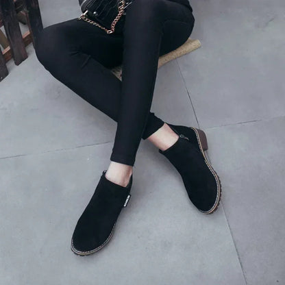 🖤Black Friday Sale 👢Stabiler niedriger Blockabsatz, ideal für den Alltag – Damen-Stiefeletten aus Wildleder-Optik ✨