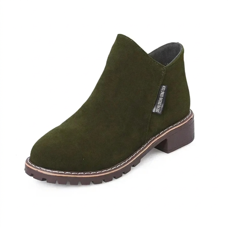 🖤Black Friday Sale 👢Stabiler niedriger Blockabsatz, ideal für den Alltag – Damen-Stiefeletten aus Wildleder-Optik ✨