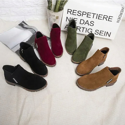 🖤Black Friday Sale 👢Stabiler niedriger Blockabsatz, ideal für den Alltag – Damen-Stiefeletten aus Wildleder-Optik ✨