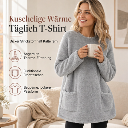 🔥Gebürstetes Futter, Wärme für Herbst & Winter – Warmes Damen-Langarmshirt mit Rundhalsausschnitt ✨