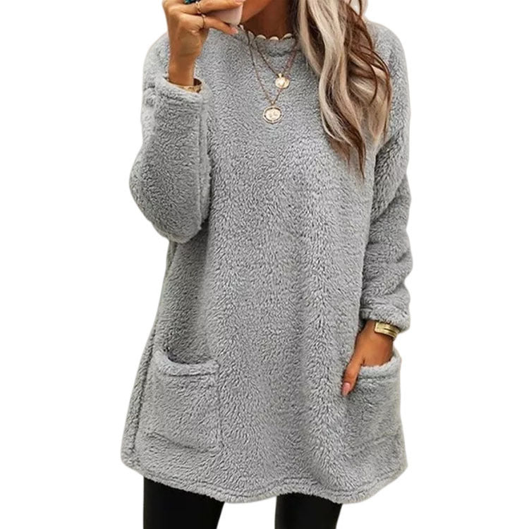 🔥Gebürstetes Futter, Wärme für Herbst & Winter – Warmes Damen-Langarmshirt mit Rundhalsausschnitt ✨