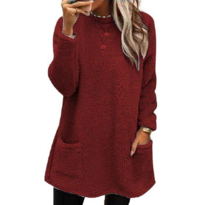 🔥Gebürstetes Futter, Wärme für Herbst & Winter – Warmes Damen-Langarmshirt mit Rundhalsausschnitt ✨