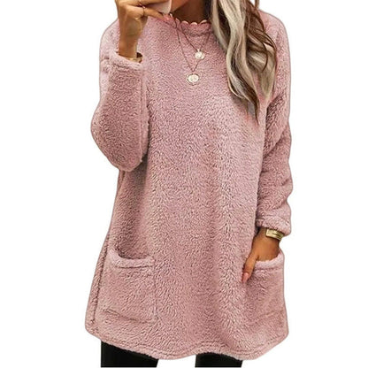 🔥Gebürstetes Futter, Wärme für Herbst & Winter – Warmes Damen-Langarmshirt mit Rundhalsausschnitt ✨
