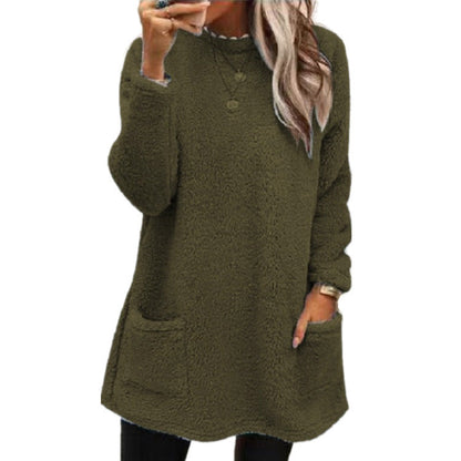 🔥Gebürstetes Futter, Wärme für Herbst & Winter – Warmes Damen-Langarmshirt mit Rundhalsausschnitt ✨
