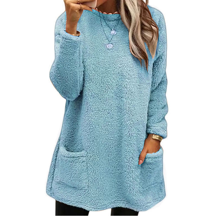 🔥Gebürstetes Futter, Wärme für Herbst & Winter – Warmes Damen-Langarmshirt mit Rundhalsausschnitt ✨