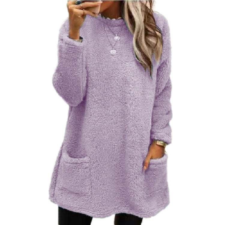 🔥Gebürstetes Futter, Wärme für Herbst & Winter – Warmes Damen-Langarmshirt mit Rundhalsausschnitt ✨