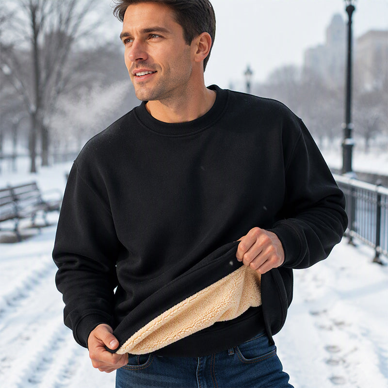 👕Klassischer Rundhals, vielseitig für jeden Tag – Herren-Sweatshirt mit Fleecefutter ✨
