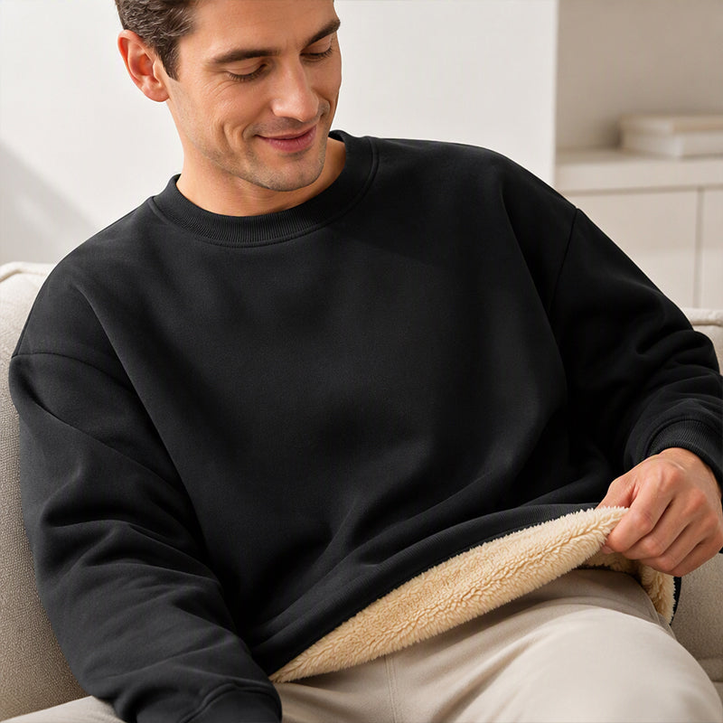 👕Klassischer Rundhals, vielseitig für jeden Tag – Herren-Sweatshirt mit Fleecefutter ✨