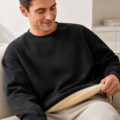 👕Klassischer Rundhals, vielseitig für jeden Tag – Herren-Sweatshirt mit Fleecefutter ✨