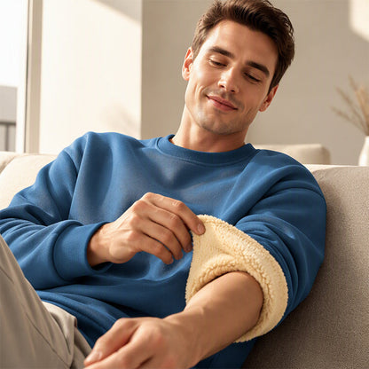 👕Klassischer Rundhals, vielseitig für jeden Tag – Herren-Sweatshirt mit Fleecefutter ✨