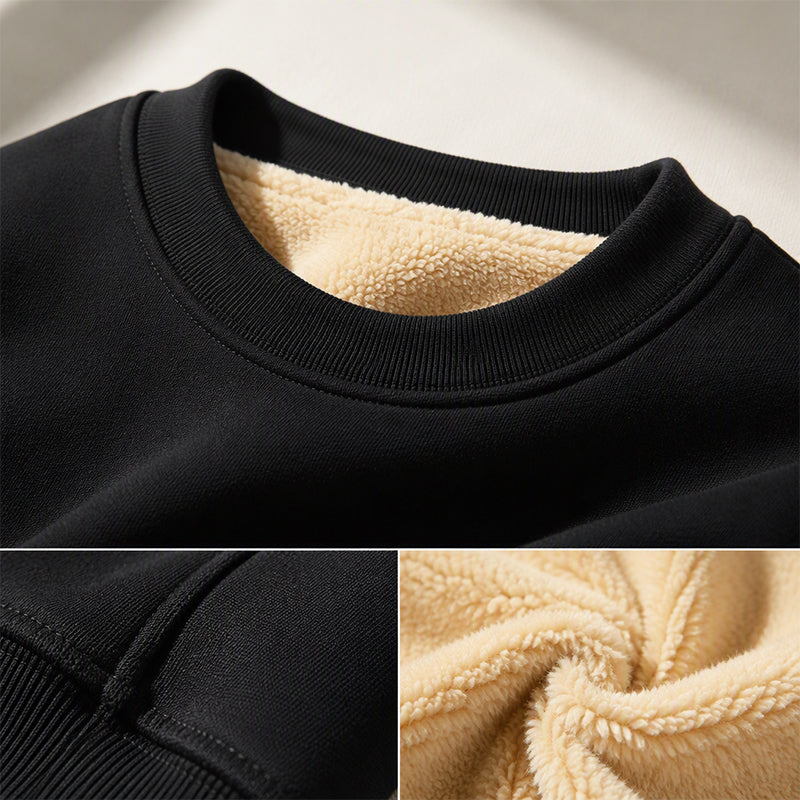 👕Klassischer Rundhals, vielseitig für jeden Tag – Herren-Sweatshirt mit Fleecefutter ✨