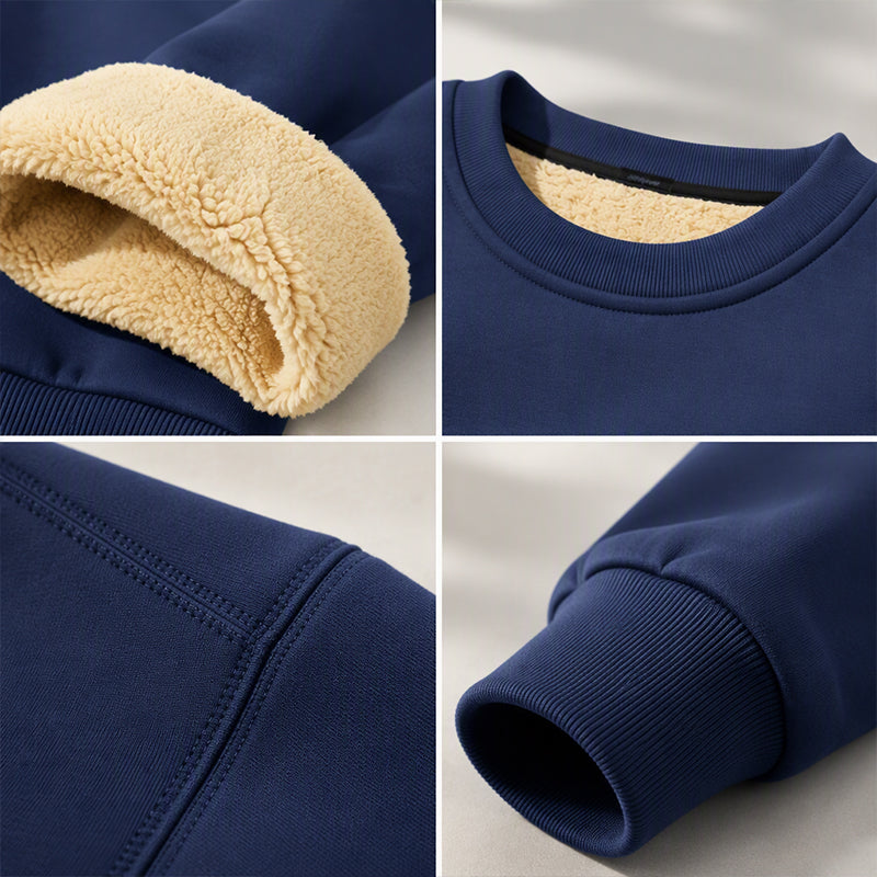 👕Klassischer Rundhals, vielseitig für jeden Tag – Herren-Sweatshirt mit Fleecefutter ✨
