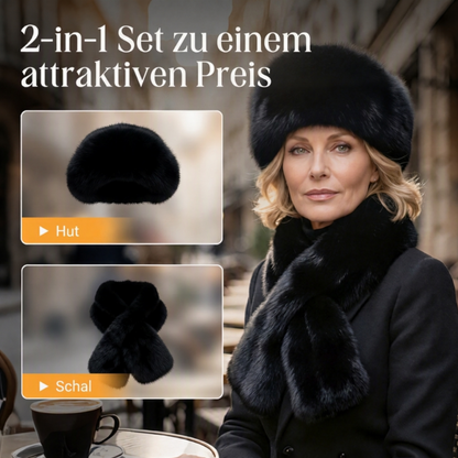 ❄️💕 Damen-Winterset aus Plüsch mit Mütze und Schal – Kuschelig warm & stilvoll durch die kalte Jahreszeit 🧣