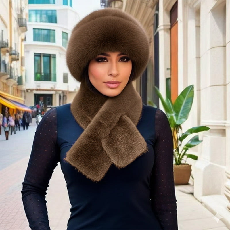 ❄️💕 Damen-Winterset aus Plüsch mit Mütze und Schal – Kuschelig warm & stilvoll durch die kalte Jahreszeit 🧣