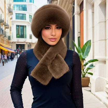 ❄️💕 Damen-Winterset aus Plüsch mit Mütze und Schal – Kuschelig warm & stilvoll durch die kalte Jahreszeit 🧣