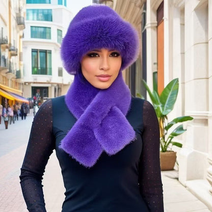 ❄️💕 Damen-Winterset aus Plüsch mit Mütze und Schal – Kuschelig warm & stilvoll durch die kalte Jahreszeit 🧣