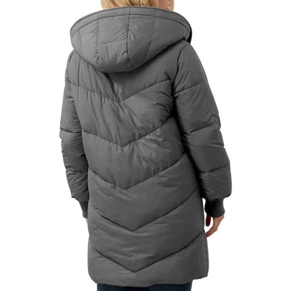 🛍️✨Mittellanger wattierter Damenmantel mit Kapuze