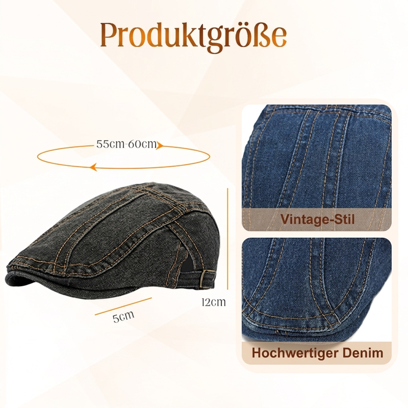 🧢 Unisex & mehrere Farben, Denim-Newsboy-Cap – Lässig & einfach zu kombinieren ✨