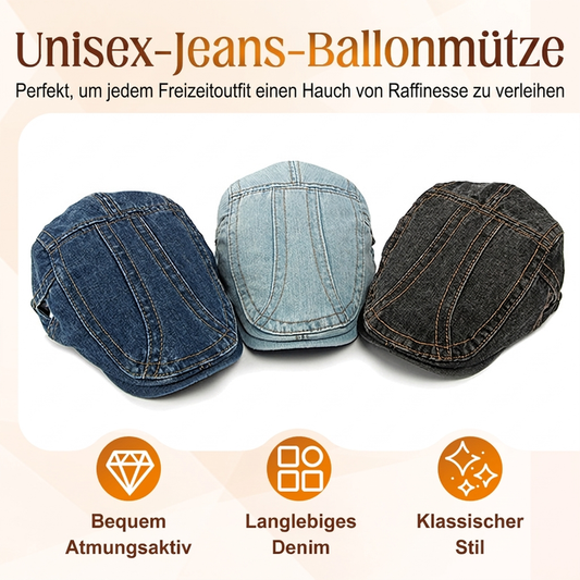 🧢 Unisex & mehrere Farben, Denim-Newsboy-Cap – Lässig & einfach zu kombinieren ✨