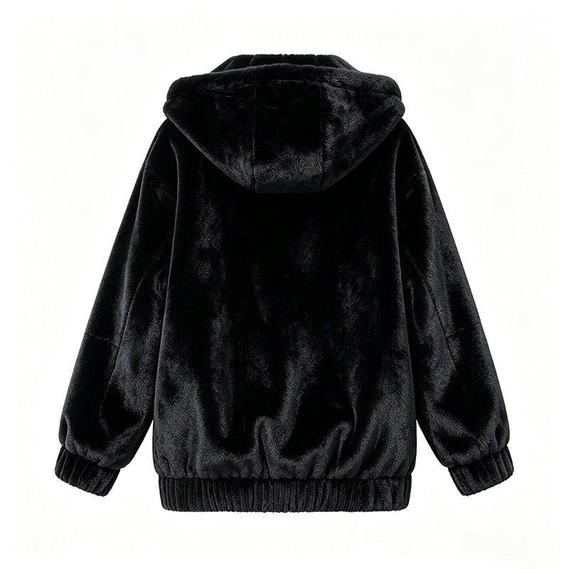 💕 Damen-Wintermantel aus weichem Teddy-Fleece – mit Kapuze, angenehm warm, lockere Passform 🧥