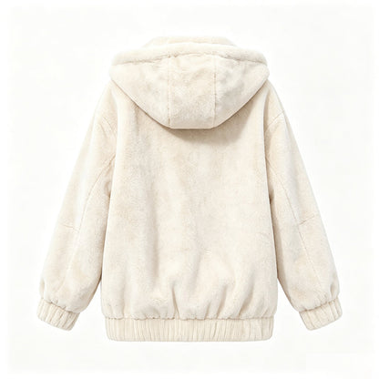 💕 Damen-Wintermantel aus weichem Teddy-Fleece – mit Kapuze, angenehm warm, lockere Passform 🧥