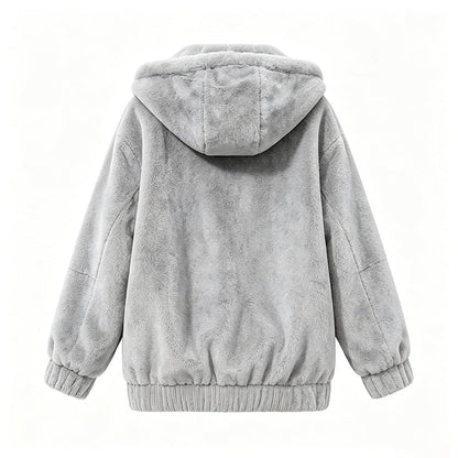 💕 Damen-Wintermantel aus weichem Teddy-Fleece – mit Kapuze, angenehm warm, lockere Passform 🧥