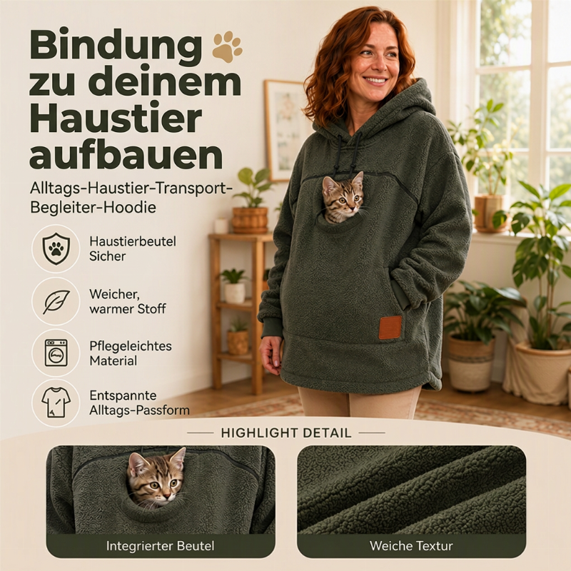 🔔Nur noch 100 Stück! Unisex & vielseitig – Kapuzenpullover mit Plüsch-Haustiermotiv ✨