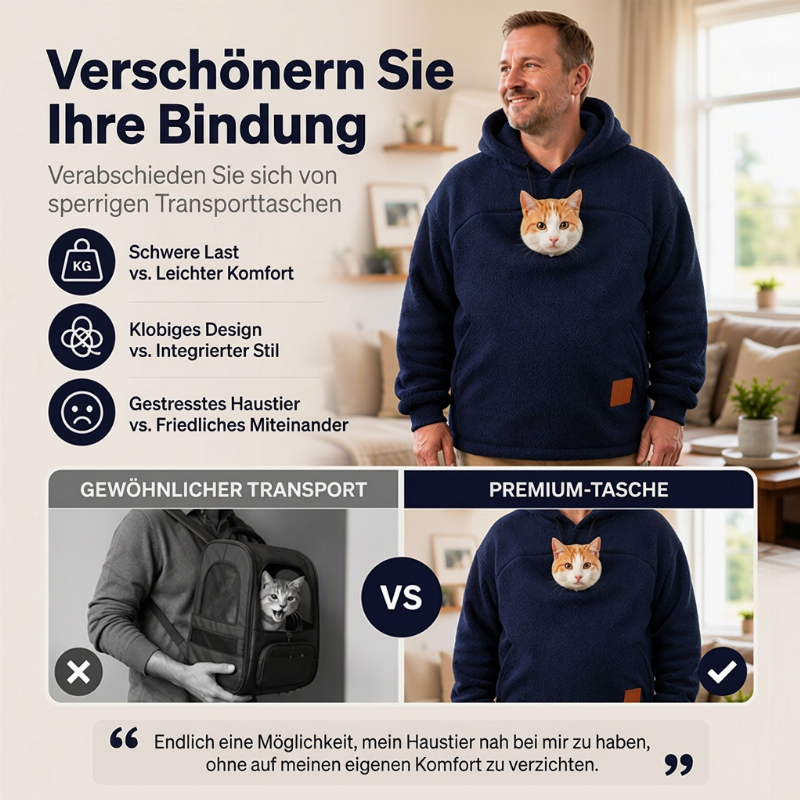 🔔Nur noch 100 Stück! Unisex & vielseitig – Kapuzenpullover mit Plüsch-Haustiermotiv ✨