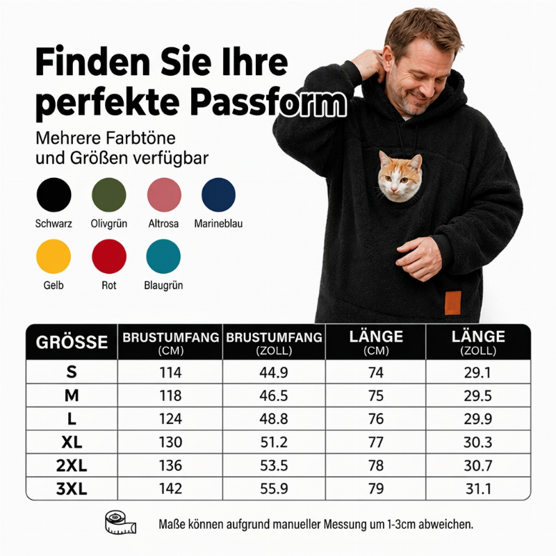🔔Nur noch 100 Stück! Unisex & vielseitig – Kapuzenpullover mit Plüsch-Haustiermotiv ✨