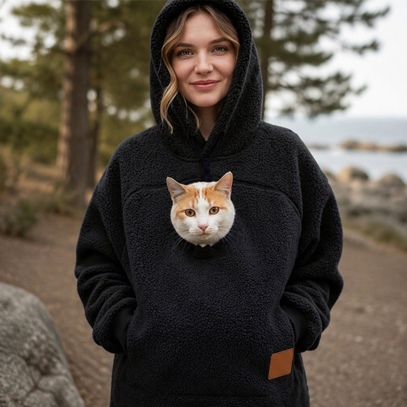 🔔Nur noch 100 Stück! Unisex & vielseitig – Kapuzenpullover mit Plüsch-Haustiermotiv ✨